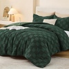 image:imageSasttie Queen Comforter Set 3Piece Boho Tufted Bedding Ultra Soft Brushed Checkered Bed Set for Bedroom Guest Room amp Dorm AllSeason Use with Plaid Geometric Design Navy BlueGreen