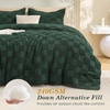 image:imageSasttie Queen Comforter Set 3Piece Boho Tufted Bedding Ultra Soft Brushed Checkered Bed Set for Bedroom Guest Room amp Dorm AllSeason Use with Plaid Geometric Design Navy BlueGreen