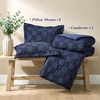 image:imageSasttie Queen Comforter Set 3Piece Boho Tufted Bedding Ultra Soft Brushed Checkered Bed Set for Bedroom Guest Room amp Dorm AllSeason Use with Plaid Geometric Design Navy BlueNavy