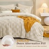 image:imageSasttie Queen Comforter Set 3Piece Boho Tufted Bedding Ultra Soft Brushed Checkered Bed Set for Bedroom Guest Room amp Dorm AllSeason Use with Plaid Geometric Design Navy BlueBeige
