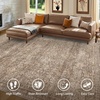 image:imageSasttie 8x10 Area Rugs UltraSoft Washable Rug Low Pile Foldable Thin Carpets with NonSlip Backing SkinFriendly Stain Resistant Carpet for Living Room Bedroom Kitchen Dorm 8x10 BeigeDark Brown