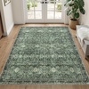 image:imageSasttie 8x10 Area Rugs UltraSoft Washable Rug Low Pile Foldable Thin Carpets with NonSlip Backing SkinFriendly Stain Resistant Carpet for Living Room Bedroom Kitchen Dorm 8x10 BeigeDark Green