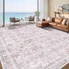 image:imageSasttie 8x10 Area Rugs UltraSoft Washable Rug Low Pile Foldable Thin Carpets with NonSlip Backing SkinFriendly Stain Resistant Carpet for Living Room Bedroom Kitchen Dorm 8x10 BeigePink