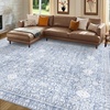image:imageSasttie 8x10 Area Rugs UltraSoft Washable Rug Low Pile Foldable Thin Carpets with NonSlip Backing SkinFriendly Stain Resistant Carpet for Living Room Bedroom Kitchen Dorm 8x10 BeigeLight Blue