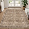 image:imageSasttie 8x10 Area Rugs UltraSoft Washable Rug Low Pile Foldable Thin Carpets with NonSlip Backing SkinFriendly Stain Resistant Carpet for Living Room Bedroom Kitchen Dorm 8x10 BeigeDark Brown