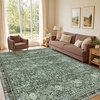 image:imageSasttie 8x10 Area Rugs UltraSoft Washable Rug Low Pile Foldable Thin Carpets with NonSlip Backing SkinFriendly Stain Resistant Carpet for Living Room Bedroom Kitchen Dorm 8x10 BeigeDark Green
