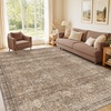 image:imageSasttie 8x10 Area Rugs UltraSoft Washable Rug Low Pile Foldable Thin Carpets with NonSlip Backing SkinFriendly Stain Resistant Carpet for Living Room Bedroom Kitchen Dorm 8x10 BeigeDark Brown