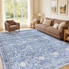 image:imageSasttie 8x10 Area Rugs UltraSoft Washable Rug Low Pile Foldable Thin Carpets with NonSlip Backing SkinFriendly Stain Resistant Carpet for Living Room Bedroom Kitchen Dorm 8x10 BeigeBlue