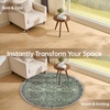 image:imageSasttie 8x10 Area Rugs UltraSoft Washable Rug Low Pile Foldable Thin Carpets with NonSlip Backing SkinFriendly Stain Resistant Carpet for Living Room Bedroom Kitchen Dorm 8x10 BeigeDark Green