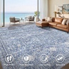 image:imageSasttie 8x10 Area Rugs UltraSoft Washable Rug Low Pile Foldable Thin Carpets with NonSlip Backing SkinFriendly Stain Resistant Carpet for Living Room Bedroom Kitchen Dorm 8x10 BeigeBlue