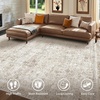 image:imageSasttie 8x10 Area Rugs UltraSoft Washable Rug Low Pile Foldable Thin Carpets with NonSlip Backing SkinFriendly Stain Resistant Carpet for Living Room Bedroom Kitchen Dorm 8x10 BeigeBeige