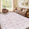 image:imageSasttie 8x10 Area Rugs UltraSoft Washable Rug Low Pile Foldable Thin Carpets with NonSlip Backing SkinFriendly Stain Resistant Carpet for Living Room Bedroom Kitchen Dorm 8x10 BeigePink