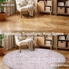 image:imageSasttie 8x10 Area Rugs UltraSoft Washable Rug Low Pile Foldable Thin Carpets with NonSlip Backing SkinFriendly Stain Resistant Carpet for Living Room Bedroom Kitchen Dorm 8x10 BeigePink