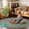 image:imageSasttie 8x10 Area Rugs UltraSoft Washable Rug Low Pile Foldable Thin Carpets with NonSlip Backing SkinFriendly Stain Resistant Carpet for Living Room Bedroom Kitchen Dorm 8x10 BeigeDark Green