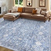 image:imageSasttie 8x10 Area Rugs UltraSoft Washable Rug Low Pile Foldable Thin Carpets with NonSlip Backing SkinFriendly Stain Resistant Carpet for Living Room Bedroom Kitchen Dorm 8x10 BeigeBlue