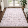 image:imageSasttie 8x10 Area Rugs UltraSoft Washable Rug Low Pile Foldable Thin Carpets with NonSlip Backing SkinFriendly Stain Resistant Carpet for Living Room Bedroom Kitchen Dorm 8x10 BeigePink