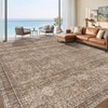 image:imageSasttie 8x10 Area Rugs UltraSoft Washable Rug Low Pile Foldable Thin Carpets with NonSlip Backing SkinFriendly Stain Resistant Carpet for Living Room Bedroom Kitchen Dorm 8x10 BeigeDark Brown