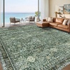 image:imageSasttie 8x10 Area Rugs UltraSoft Washable Rug Low Pile Foldable Thin Carpets with NonSlip Backing SkinFriendly Stain Resistant Carpet for Living Room Bedroom Kitchen Dorm 8x10 BeigeDark Green