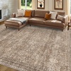 image:imageSasttie 8x10 Area Rugs UltraSoft Washable Rug Low Pile Foldable Thin Carpets with NonSlip Backing SkinFriendly Stain Resistant Carpet for Living Room Bedroom Kitchen Dorm 8x10 BeigeDark Brown