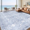 image:imageSasttie 8x10 Area Rugs UltraSoft Washable Rug Low Pile Foldable Thin Carpets with NonSlip Backing SkinFriendly Stain Resistant Carpet for Living Room Bedroom Kitchen Dorm 8x10 BeigeLight Blue