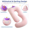 image:imageSasttie Velvet Pregnancy Pillow Cover 57Inch UShaped Pregnancy Pillow Case Fits 55 to 57 Inch Maternity Pillow Pink No Pillow Insert Brown CapybaraPink
