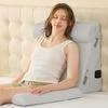 image:imageSasttie Extra Wide Wedge Pillow Set for After Surgery Dark Grey amp White  Bed Wedge Pillow Headboard with Memory Foam Neck Cushion for Acid Reflux Sleeping Neck amp Back SupportLight Grey