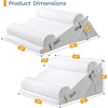 image:imageSasttie Extra Wide Wedge Pillow Set for After Surgery Dark Grey amp White  Bed Wedge Pillow Headboard with Memory Foam Neck Cushion for Acid Reflux Sleeping Neck amp Back SupportLight Grey  White