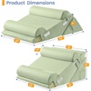 image:imageSasttie Extra Wide Wedge Pillow Set for After Surgery Dark Grey amp White  Bed Wedge Pillow Headboard with Memory Foam Neck Cushion for Acid Reflux Sleeping Neck amp Back SupportSage
