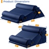 image:imageSasttie Extra Wide Wedge Pillow Set for After Surgery Dark Grey amp White  Bed Wedge Pillow Headboard with Memory Foam Neck Cushion for Acid Reflux Sleeping Neck amp Back SupportNavy
