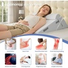 image:imageSasttie Extra Wide Wedge Pillow Set for After Surgery Dark Grey amp White  Bed Wedge Pillow Headboard with Memory Foam Neck Cushion for Acid Reflux Sleeping Neck amp Back SupportLight Grey  White