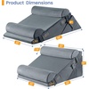 image:imageSasttie Extra Wide Wedge Pillow Set for After Surgery Dark Grey amp White  Bed Wedge Pillow Headboard with Memory Foam Neck Cushion for Acid Reflux Sleeping Neck amp Back SupportVelvet  Dark Grey