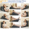 image:imageSasttie Extra Wide Wedge Pillow Set for After Surgery Dark Grey amp White  Bed Wedge Pillow Headboard with Memory Foam Neck Cushion for Acid Reflux Sleeping Neck amp Back SupportVelvet  Dark Grey