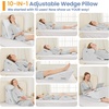image:imageSasttie Extra Wide Wedge Pillow Set for After Surgery Dark Grey amp White  Bed Wedge Pillow Headboard with Memory Foam Neck Cushion for Acid Reflux Sleeping Neck amp Back SupportWhite