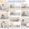 image:imageSasttie Extra Wide Wedge Pillow Set for After Surgery Dark Grey amp White  Bed Wedge Pillow Headboard with Memory Foam Neck Cushion for Acid Reflux Sleeping Neck amp Back SupportDark Grey  White