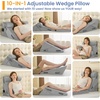image:imageSasttie Extra Wide Wedge Pillow Set for After Surgery Dark Grey amp White  Bed Wedge Pillow Headboard with Memory Foam Neck Cushion for Acid Reflux Sleeping Neck amp Back SupportVelvet  Light Grey
