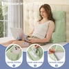 image:imageSasttie Extra Wide Wedge Pillow Set for After Surgery Dark Grey amp White  Bed Wedge Pillow Headboard with Memory Foam Neck Cushion for Acid Reflux Sleeping Neck amp Back SupportSage