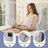 image:imageSasttie Extra Wide Wedge Pillow Set for After Surgery Dark Grey amp White  Bed Wedge Pillow Headboard with Memory Foam Neck Cushion for Acid Reflux Sleeping Neck amp Back SupportLight Grey  White