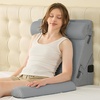 image:imageSasttie Extra Wide Wedge Pillow Set for After Surgery Dark Grey amp White  Bed Wedge Pillow Headboard with Memory Foam Neck Cushion for Acid Reflux Sleeping Neck amp Back SupportDark Grey