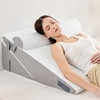 image:imageSasttie Extra Wide Wedge Pillow Set for After Surgery Dark Grey amp White  Bed Wedge Pillow Headboard with Memory Foam Neck Cushion for Acid Reflux Sleeping Neck amp Back SupportDark Grey  White