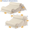 image:imageSasttie Extra Wide Wedge Pillow Set for After Surgery Dark Grey amp White  Bed Wedge Pillow Headboard with Memory Foam Neck Cushion for Acid Reflux Sleeping Neck amp Back SupportBeige