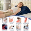 image:imageSasttie Extra Wide Wedge Pillow Set for After Surgery Dark Grey amp White  Bed Wedge Pillow Headboard with Memory Foam Neck Cushion for Acid Reflux Sleeping Neck amp Back SupportNavy