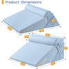 image:imageSasttie Extra Wide Wedge Pillow Set for After Surgery Dark Grey amp White  Bed Wedge Pillow Headboard with Memory Foam Neck Cushion for Acid Reflux Sleeping Neck amp Back SupportBlue