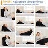 image:imageSasttie Extra Wide Wedge Pillow Set for After Surgery Dark Grey amp White  Bed Wedge Pillow Headboard with Memory Foam Neck Cushion for Acid Reflux Sleeping Neck amp Back SupportBlack