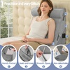 image:imageSasttie Extra Wide Wedge Pillow Set for After Surgery Dark Grey amp White  Bed Wedge Pillow Headboard with Memory Foam Neck Cushion for Acid Reflux Sleeping Neck amp Back SupportVelvet  Light Grey