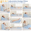image:imageSasttie Extra Wide Wedge Pillow Set for After Surgery Dark Grey amp White  Bed Wedge Pillow Headboard with Memory Foam Neck Cushion for Acid Reflux Sleeping Neck amp Back SupportBlue