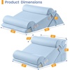 image:imageSasttie Extra Wide Wedge Pillow Set for After Surgery Dark Grey amp White  Bed Wedge Pillow Headboard with Memory Foam Neck Cushion for Acid Reflux Sleeping Neck amp Back SupportBlue
