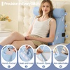 image:imageSasttie Extra Wide Wedge Pillow Set for After Surgery Dark Grey amp White  Bed Wedge Pillow Headboard with Memory Foam Neck Cushion for Acid Reflux Sleeping Neck amp Back SupportBlue