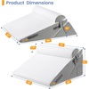 image:imageSasttie Extra Wide Wedge Pillow Set for After Surgery Dark Grey amp White  Bed Wedge Pillow Headboard with Memory Foam Neck Cushion for Acid Reflux Sleeping Neck amp Back SupportDark Grey  White