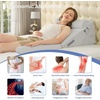 image:imageSasttie Extra Wide Wedge Pillow Set for After Surgery Dark Grey amp White  Bed Wedge Pillow Headboard with Memory Foam Neck Cushion for Acid Reflux Sleeping Neck amp Back SupportLight Grey
