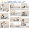 image:imageSasttie Extra Wide Wedge Pillow Set for After Surgery Dark Grey amp White  Bed Wedge Pillow Headboard with Memory Foam Neck Cushion for Acid Reflux Sleeping Neck amp Back SupportDark Grey  White